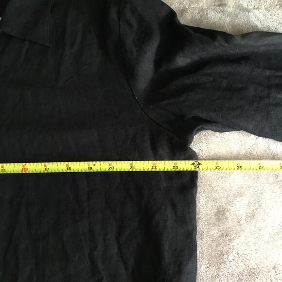 Sag Harbor Casual Buton Down Black Shirt Sz XL Linen Blend - Picture 5 of 8